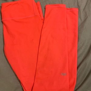 Alo size m neon orange leggings